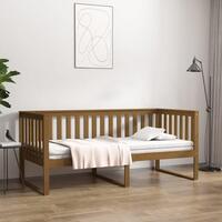 Daybed 90x190 cm massivt fyrretræ gyldenbrun