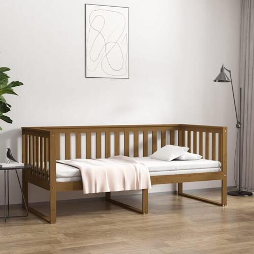 Daybed 90x190 cm massivt fyrretræ gyldenbrun