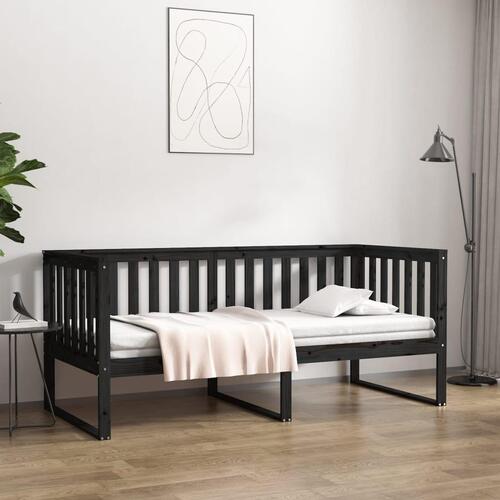 Daybed 90x190 cm massivt fyrretræ sort