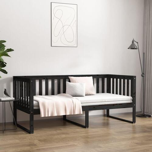 Daybed 90x190 cm massivt fyrretræ sort
