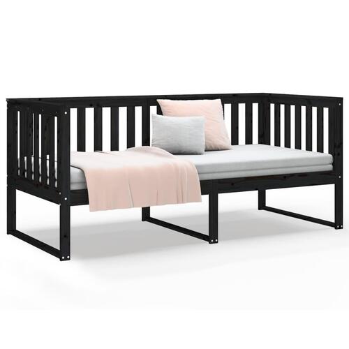 Daybed 90x190 cm massivt fyrretræ sort
