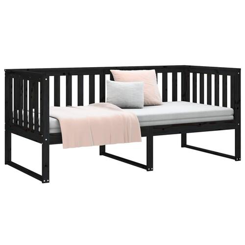 Daybed 90x190 cm massivt fyrretræ sort