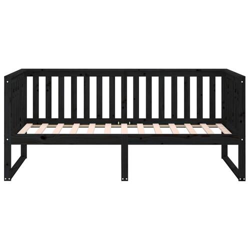 Daybed 90x190 cm massivt fyrretræ sort