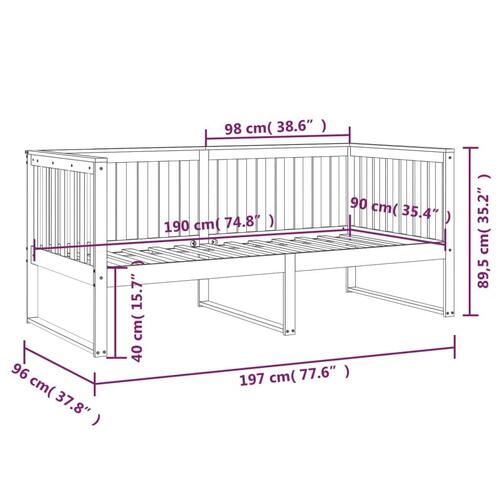 Daybed 90x190 cm massivt fyrretræ sort