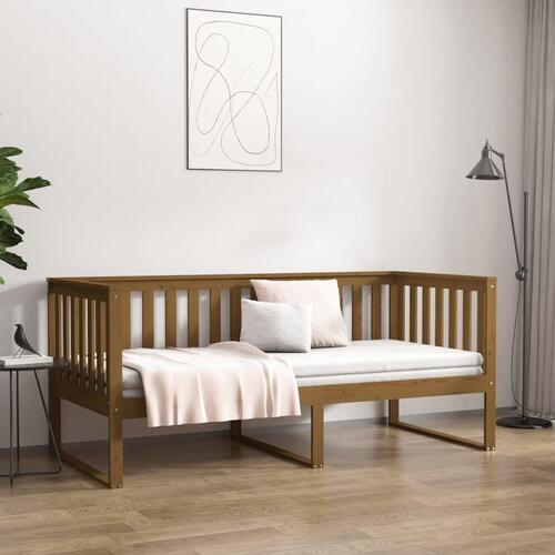 Daybed 100x200 cm massivt fyrretræ gyldenbrun