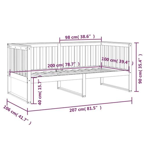 Daybed 100x200 cm massivt fyrretræ gyldenbrun