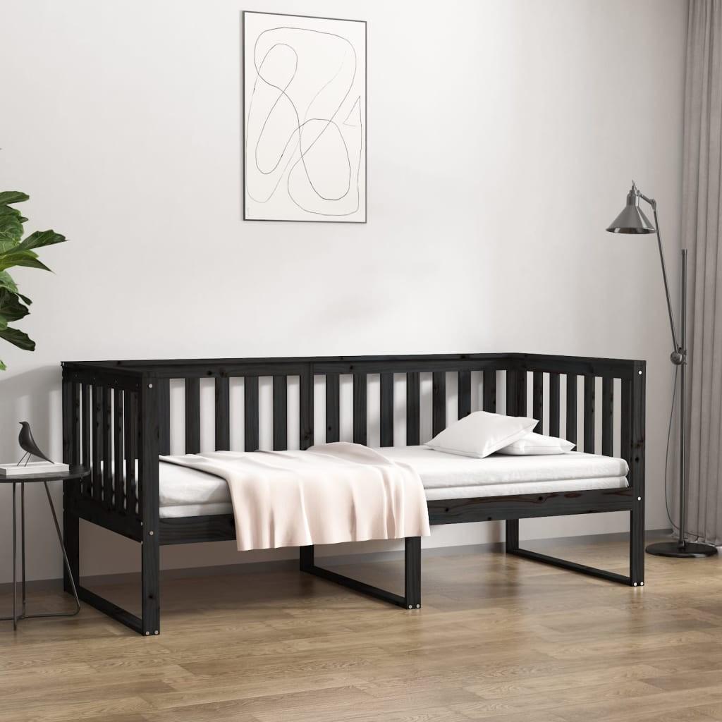 Daybed 100x200 cm massivt fyrretræ sort