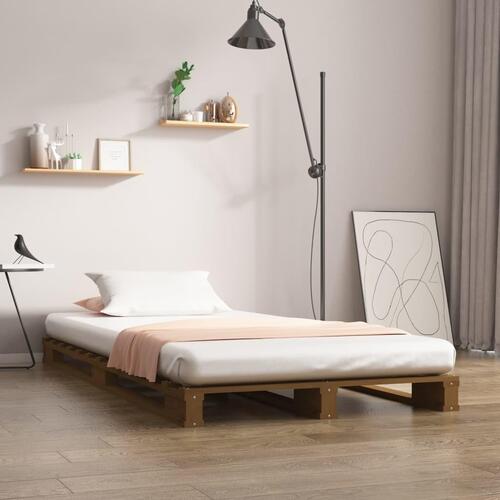 Palleseng 100x200 cm massivt fyrretræ gyldenbrun