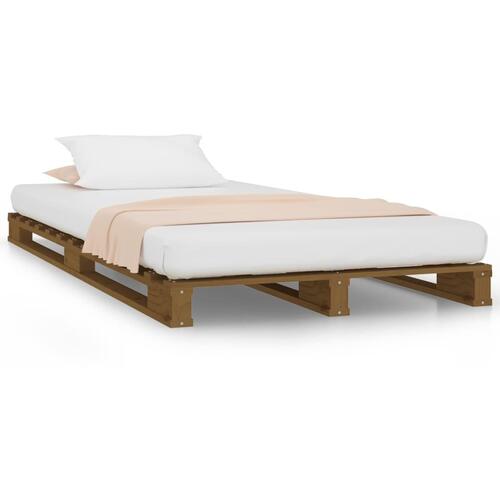 Palleseng 100x200 cm massivt fyrretræ gyldenbrun