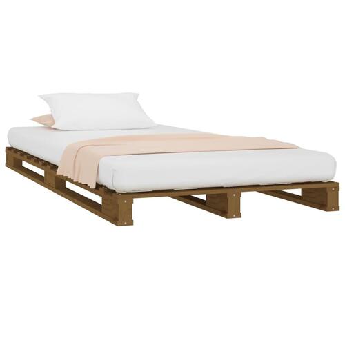 Palleseng 100x200 cm massivt fyrretræ gyldenbrun