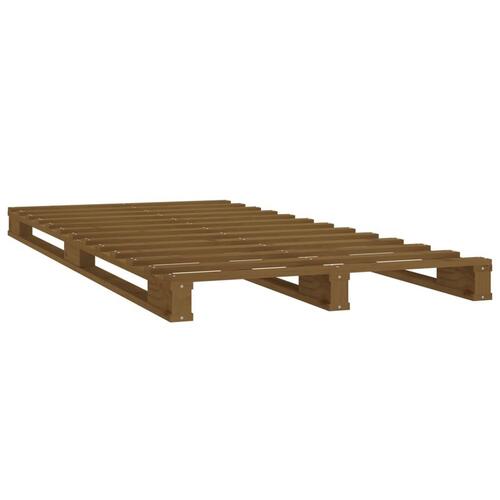 Palleseng 100x200 cm massivt fyrretræ gyldenbrun