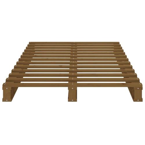 Palleseng 100x200 cm massivt fyrretræ gyldenbrun