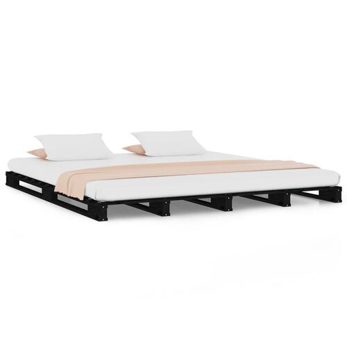 Palleseng 120x200 cm massivt fyrretræ sort