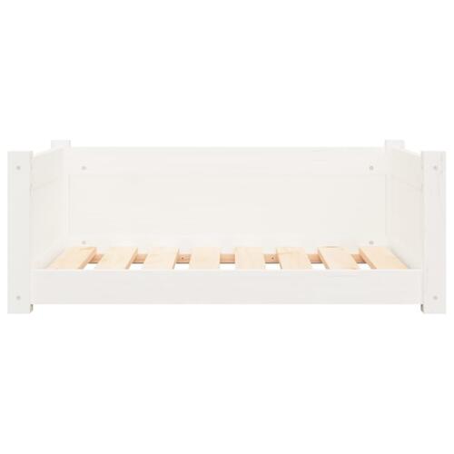 Hundeseng 75,5x55,5x28 cm massivt fyrretræ hvid