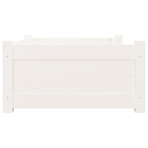 Hundeseng 75,5x55,5x28 cm massivt fyrretræ hvid