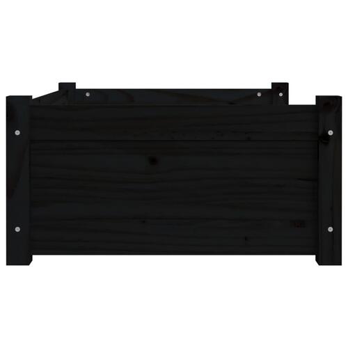 Hundeseng 75,5x55,5x28 cm massivt fyrretræ sort