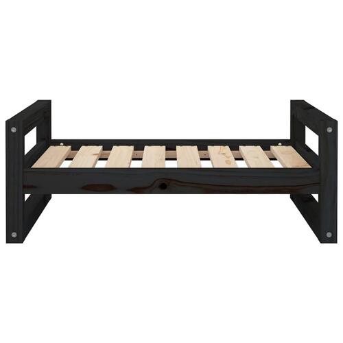 Hundeseng 75,5x55,5x28 cm massivt fyrretræ sort