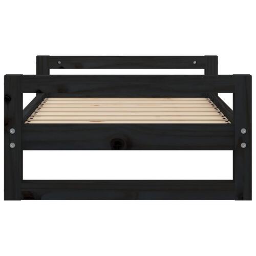 Hundeseng 75,5x55,5x28 cm massivt fyrretræ sort