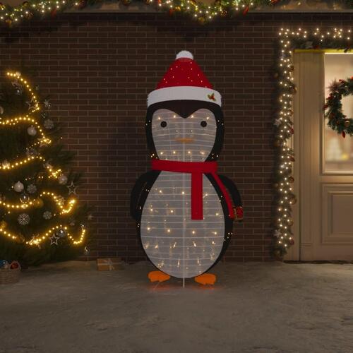Dekorativ julepingvin m. LED-lys 180 cm luksuriøst stof