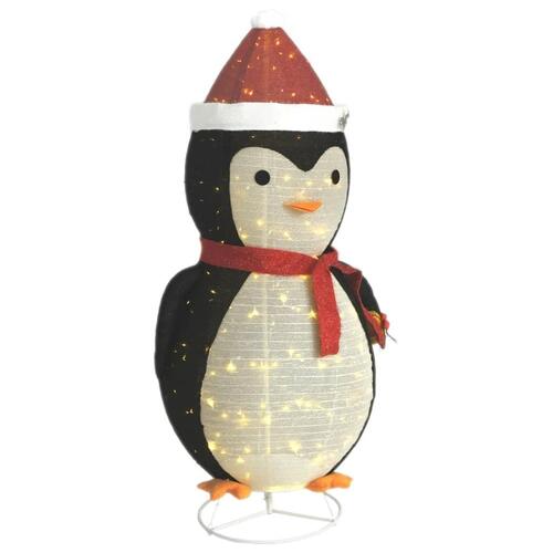 Dekorativ julepingvin m. LED-lys 180 cm luksuriøst stof