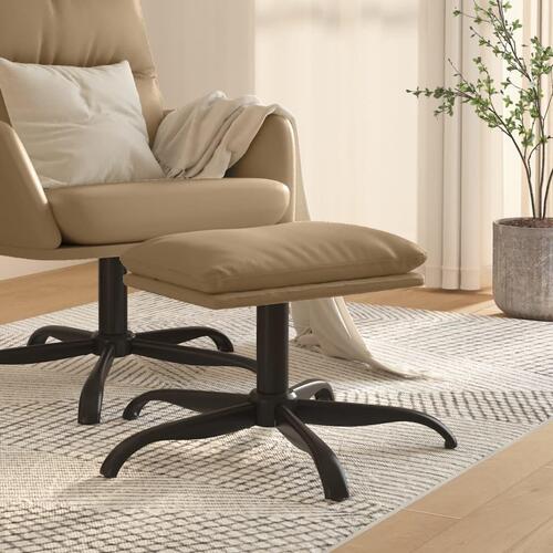 Fodskammel 60x60x36 cm kunstlæder cappuccino
