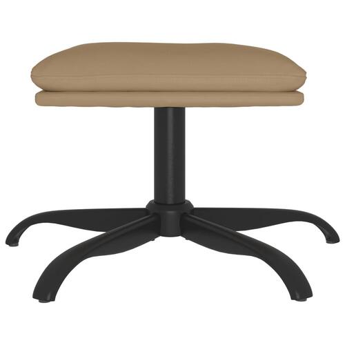 Fodskammel 60x60x36 cm kunstlæder cappuccino