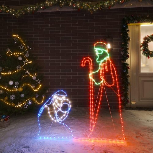 Maria og Josef julefigur 264 LED'er 40x55&38x100 cm