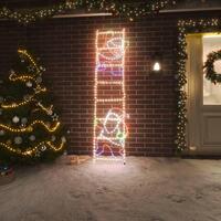 Julemand på stige julefigur 552 LED'er 50x200 cm