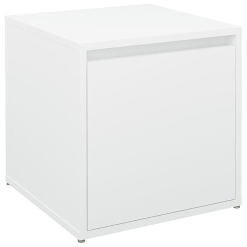 Opbevaringsskab 40,5x40x40 cm konstrueret træ hvid