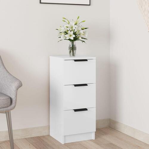 Skænk 30x30x70 cm konstrueret træ hvid højglans