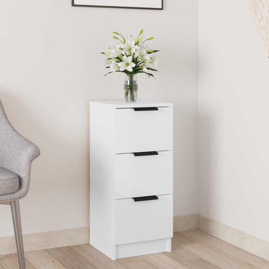 Skænk 30x30x70 cm konstrueret træ hvid højglans