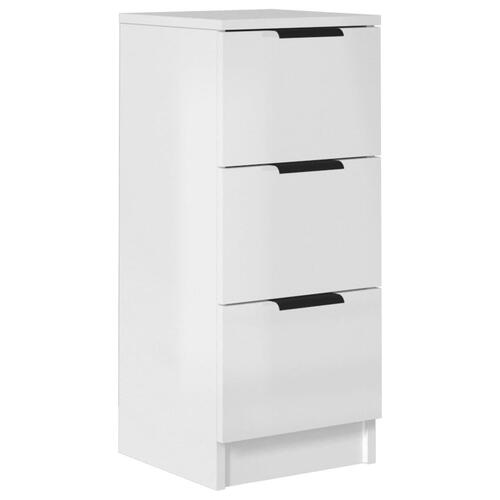 Skænk 30x30x70 cm konstrueret træ hvid højglans