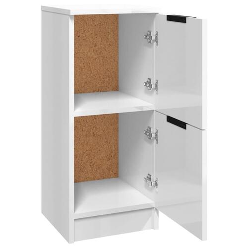 Skænke 2 stk. 30x30x70 cm konstrueret træ hvid højglans