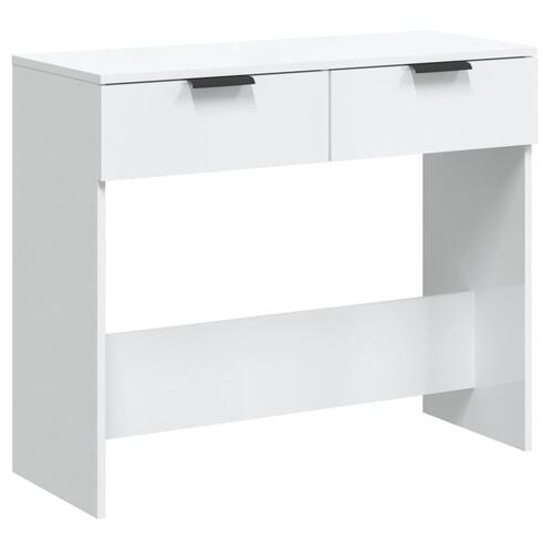 Konsolbord 90x36x75 cm konstrueret træ hvid højglans