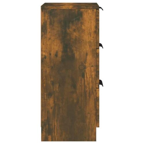 Skænke 2 stk. 30x30x70 cm konstrueret træ røget egetræ