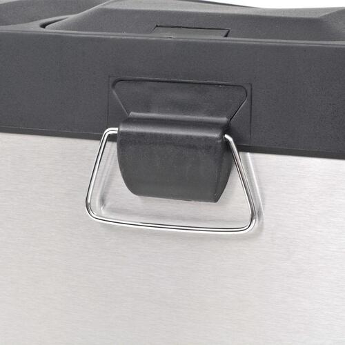 Affaldsspand til genbrug med pedal rustfrit stål 54 l