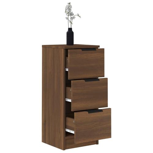 Skænke 2 stk. 30x30x70 cm konstrueret træ brun egetræsfarve