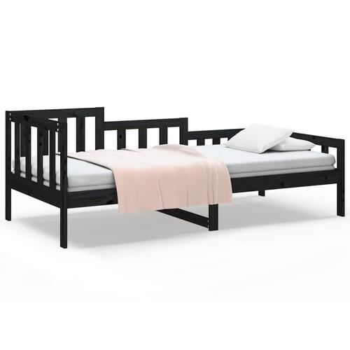 Daybed 80x200 cm massivt fyrretræ sort