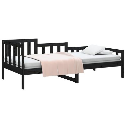 Daybed 80x200 cm massivt fyrretræ sort