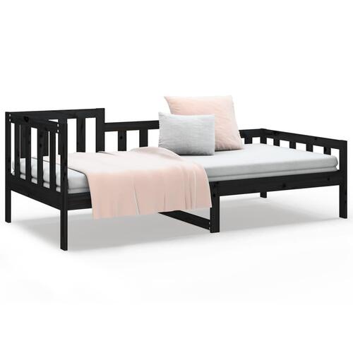 Daybed 90x200 cm massivt fyrretræ sort