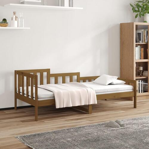 Daybed 90x190 cm massivt fyrretræ gyldenbrun