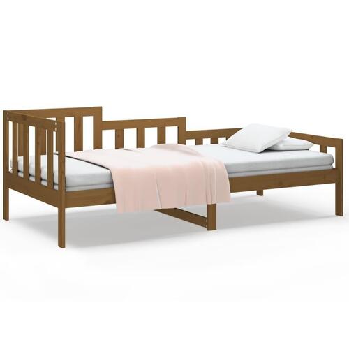 Daybed 90x190 cm massivt fyrretræ gyldenbrun