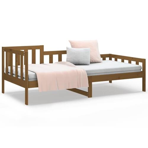 Daybed 90x190 cm massivt fyrretræ gyldenbrun