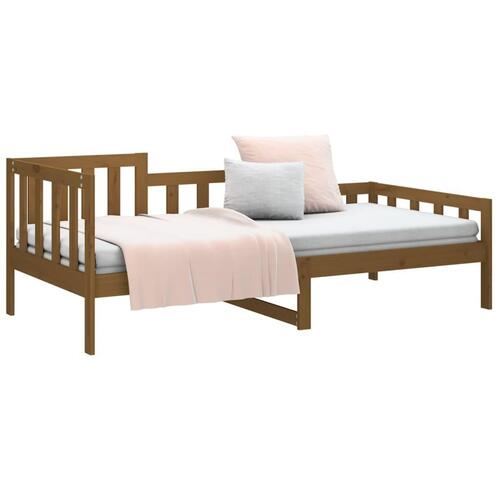 Daybed 90x190 cm massivt fyrretræ gyldenbrun