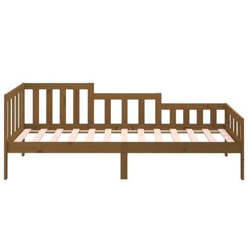 Daybed 90x190 cm massivt fyrretræ gyldenbrun