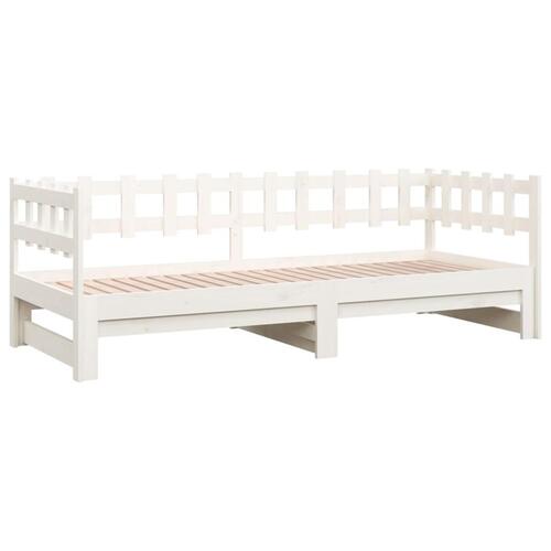 Daybed med udtræk 2x(80x200) cm massivt fyrretræ hvid