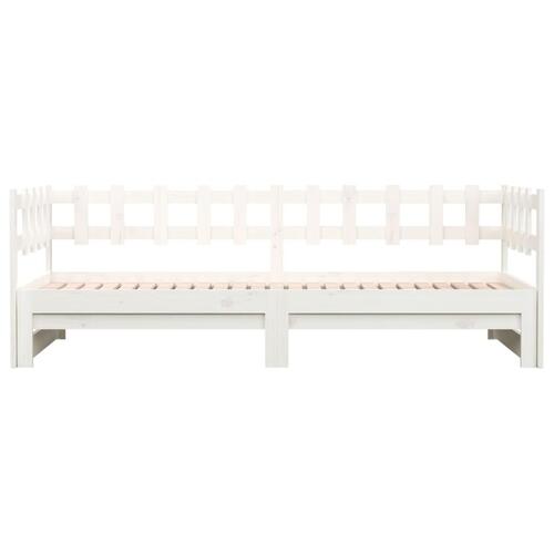 Daybed med udtræk 2x(80x200) cm massivt fyrretræ hvid