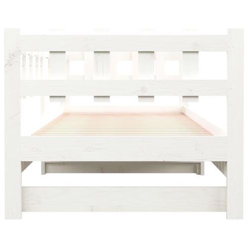 Daybed med udtræk 2x(80x200) cm massivt fyrretræ hvid