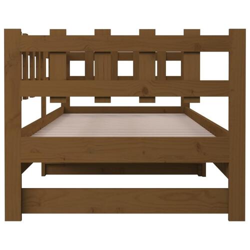 Daybed med udtræk 2x(80x200) cm massivt fyrretræ gyldenbrun