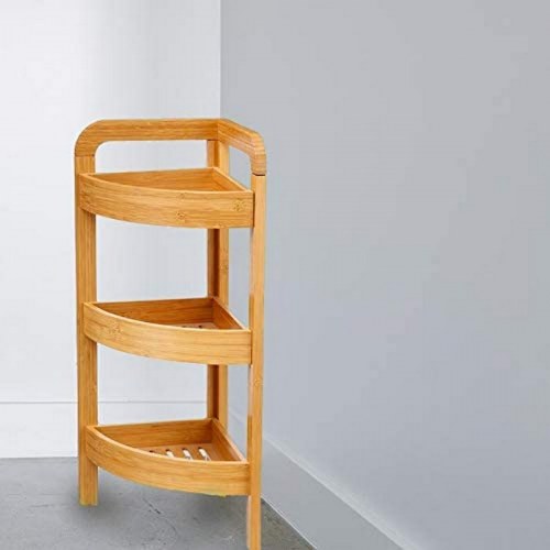 5five Simply Smart hjørnemøbel i bambus, brun - 23 × 23 × 61 cm, 3 hylder